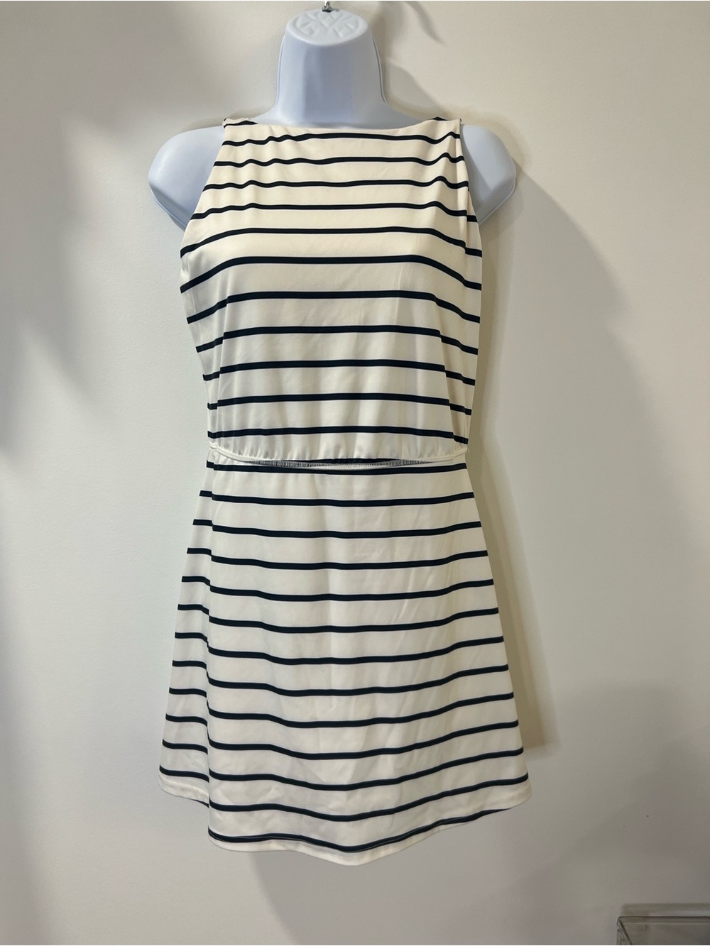 All In Motion Striped Athletic Tennis /Pickleball Dress High Neck